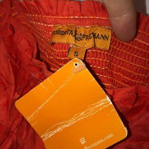 Roberta roller Rabbit Freymann NWT NEW TANGERINE orange ruffle front smo…